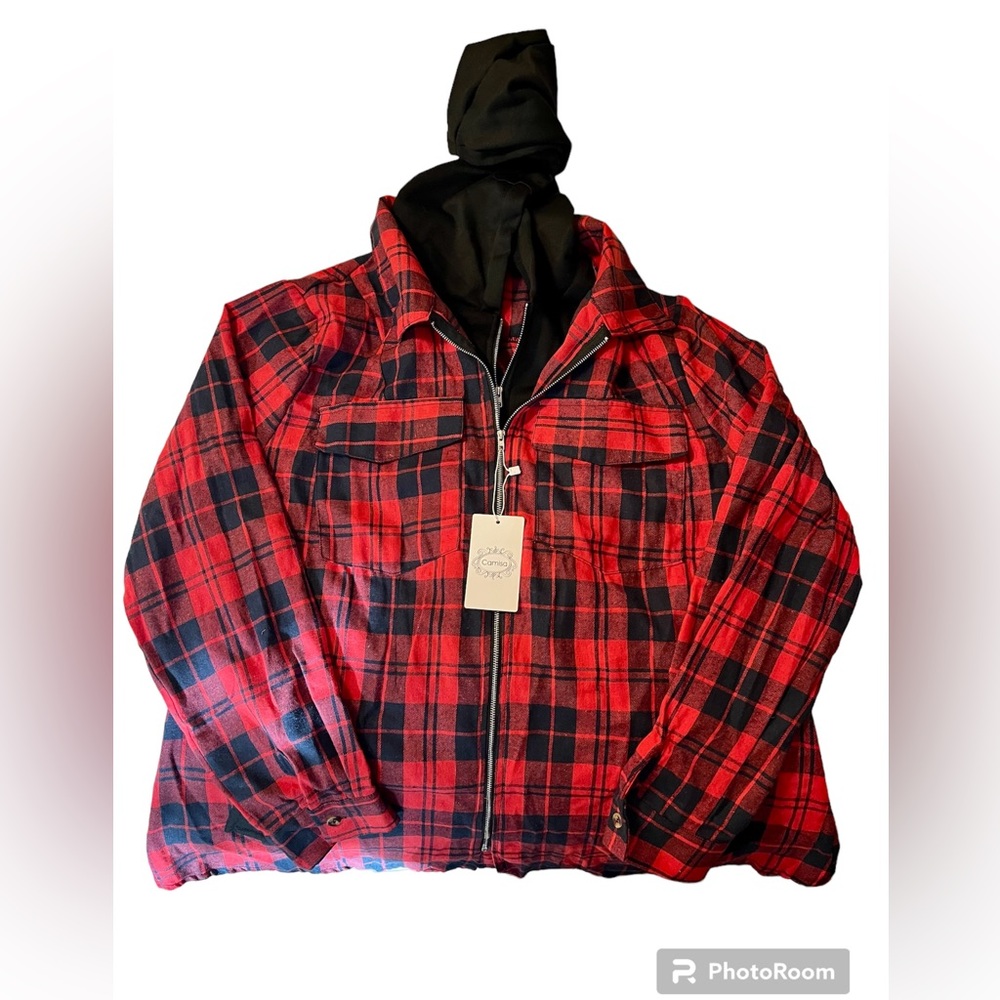 NWT Camisa buffalo plaid hoodie